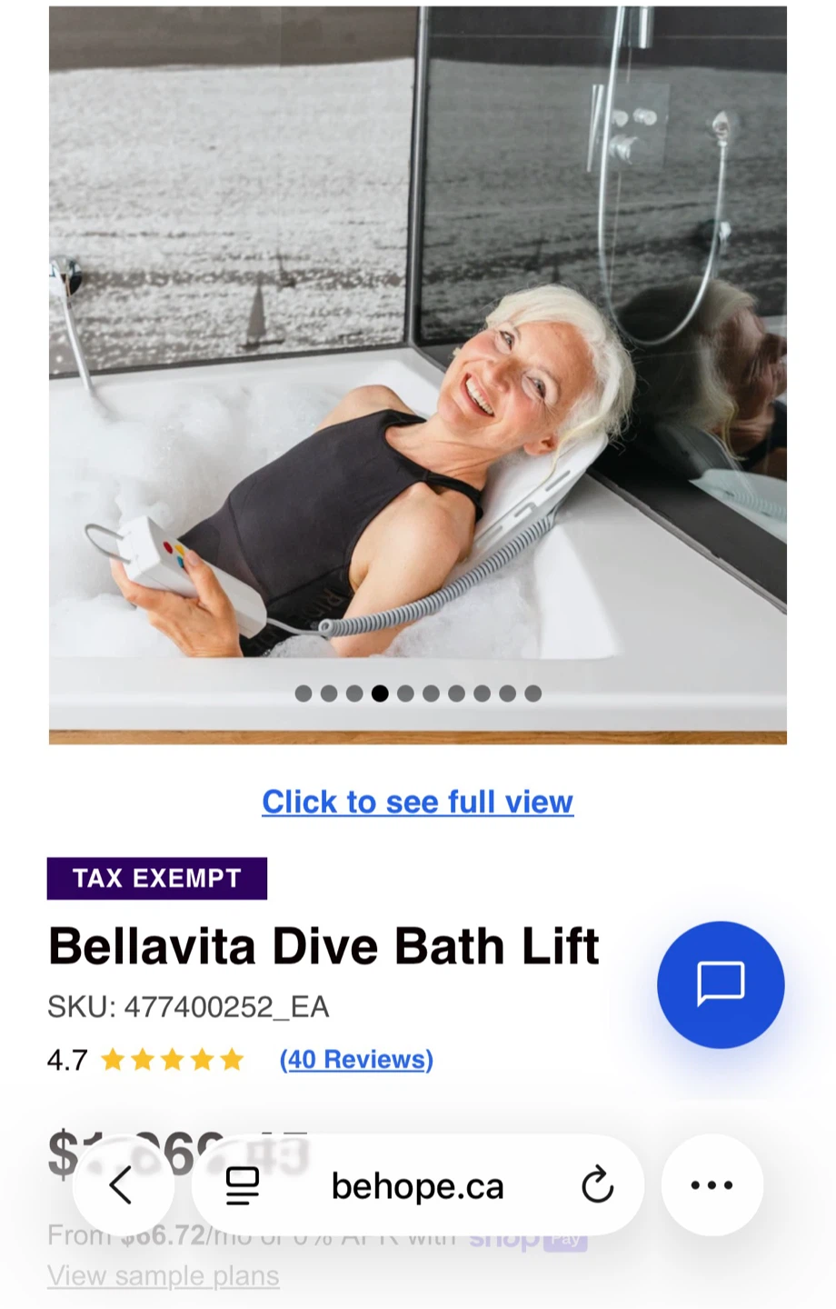 Bellavita Dive Bath Lift - photo 2