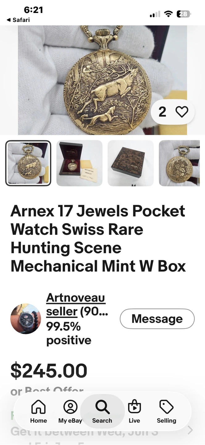 Arnex 17 Jewels Mechanical Pocket Watch - photo 5