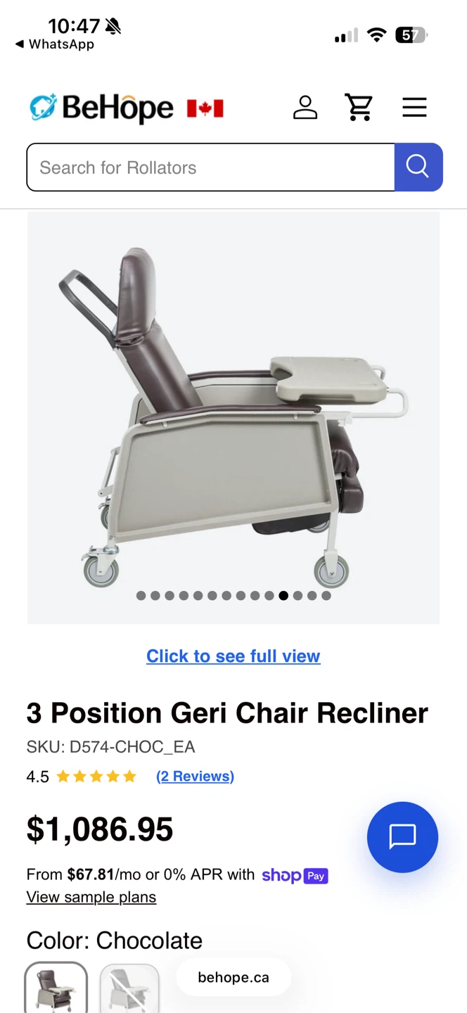 3 Position Geri Chair Recliner - Chocolate