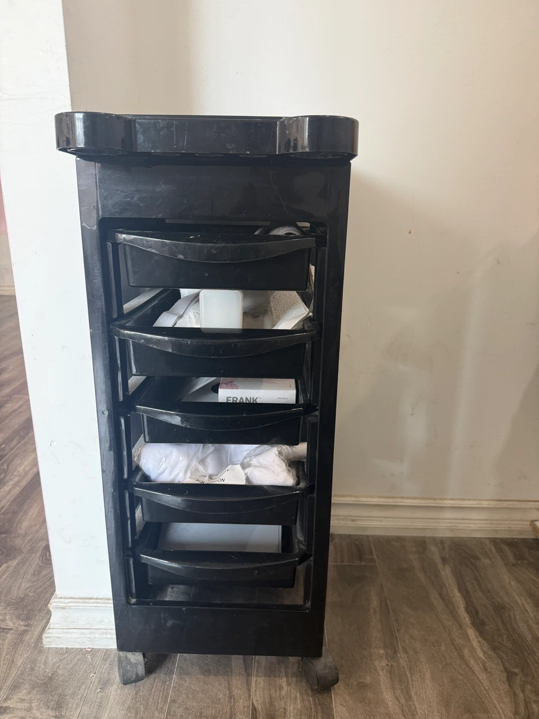 Black Rolling Salon Trolley Cart - photo 2