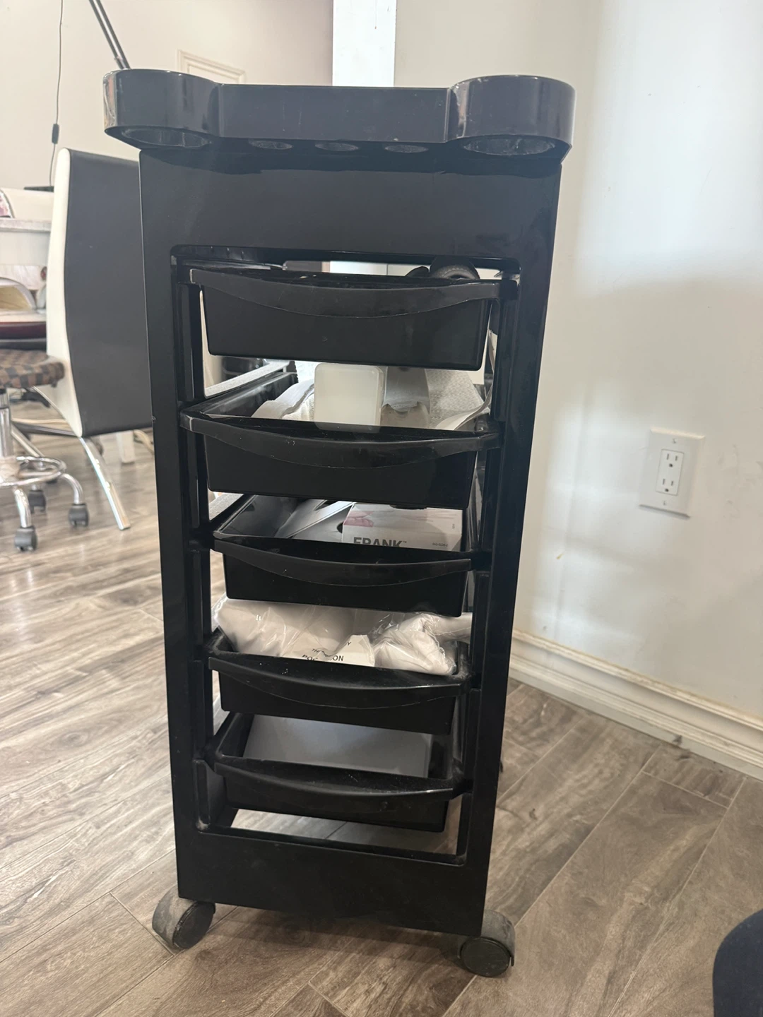Black Rolling Salon Trolley Cart - photo 4