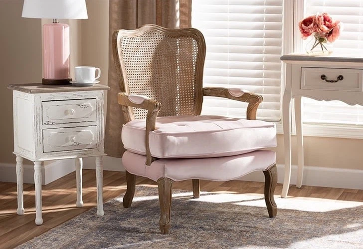 New Traditional French Provincial Wide Oak Wood Armchair - photo 5