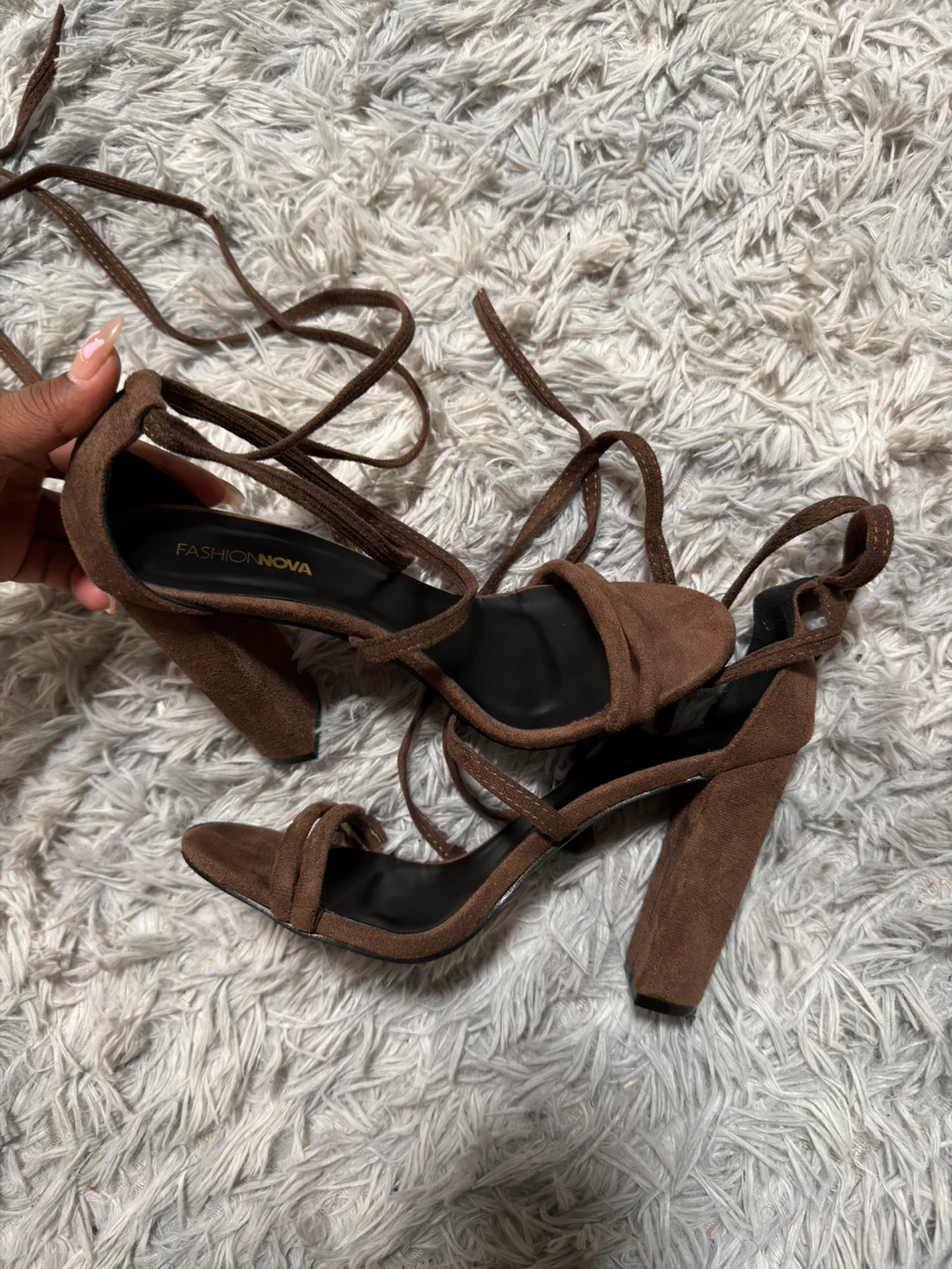 Fashion Nova Strappy Heels Size 8