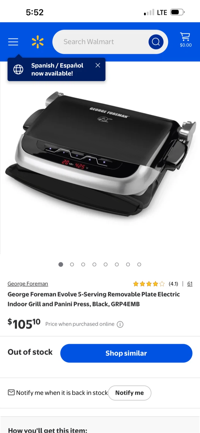 George Foreman 5-Serving Grill and Panini Press - photo 4