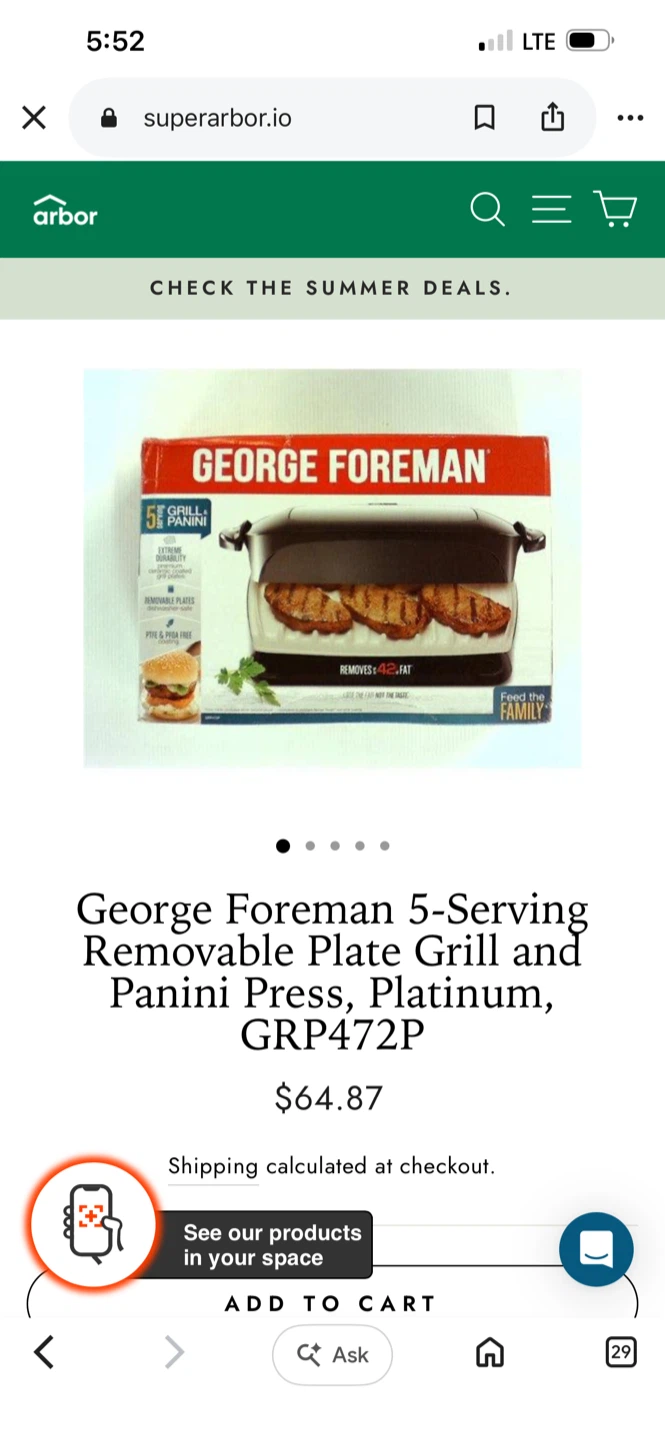 George Foreman 5-Serving Grill and Panini Press - photo 5