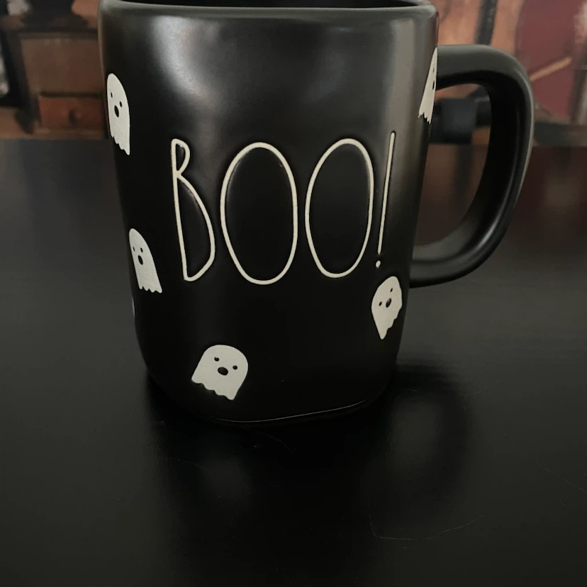 NEW! Rae Dunn "BOO!" Halloween Mug and ghost Pillow! - photo 3