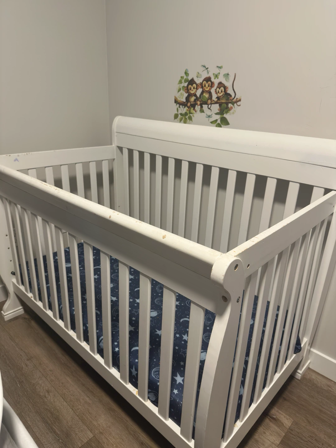 A 4 by 2 feet bed frame with the bed
