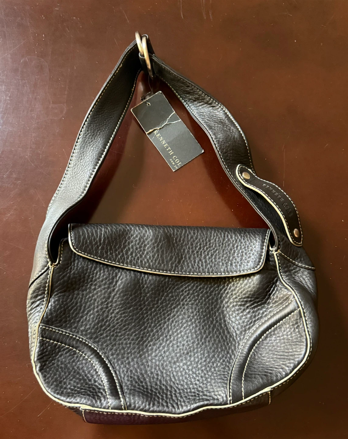 Kenneth Cole Black Leather Shoulder Bag