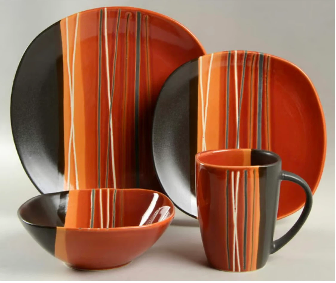 Hometrends Striped Dishware Set 12 place settings