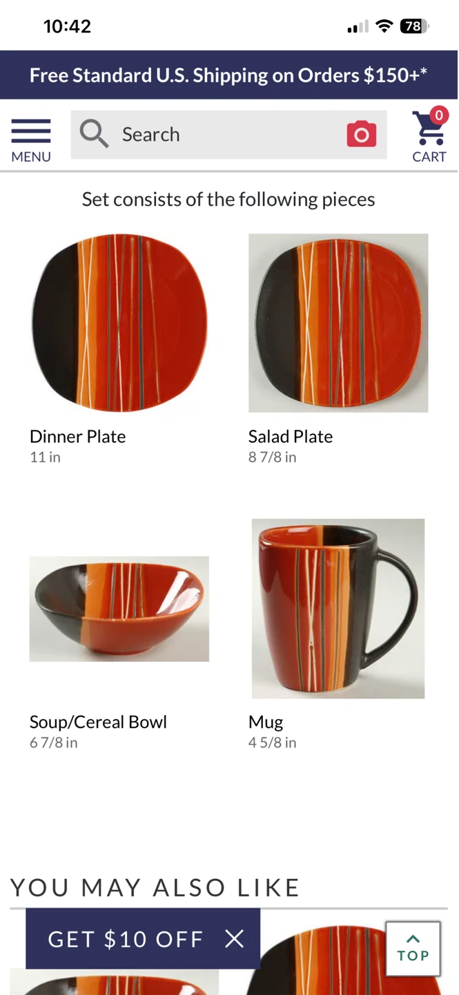 Hometrends Striped Dishware Set 12 place settings - photo 4