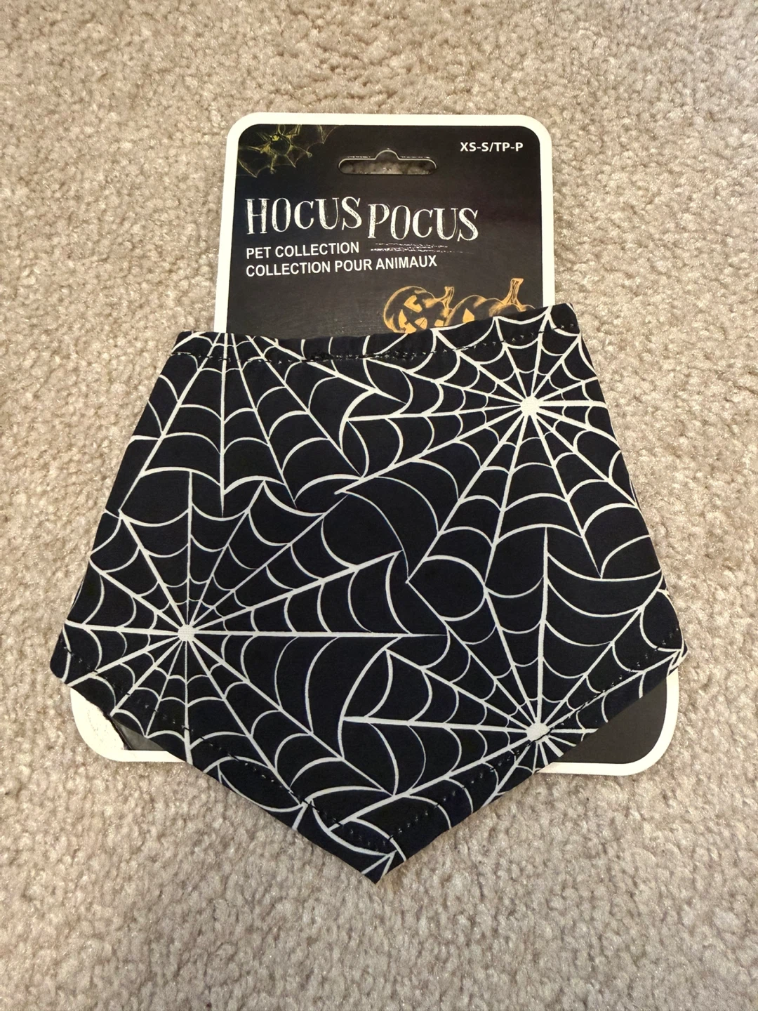 Hocus Pocus Pet Collection Spiderweb Bandana XS-S/TP-P