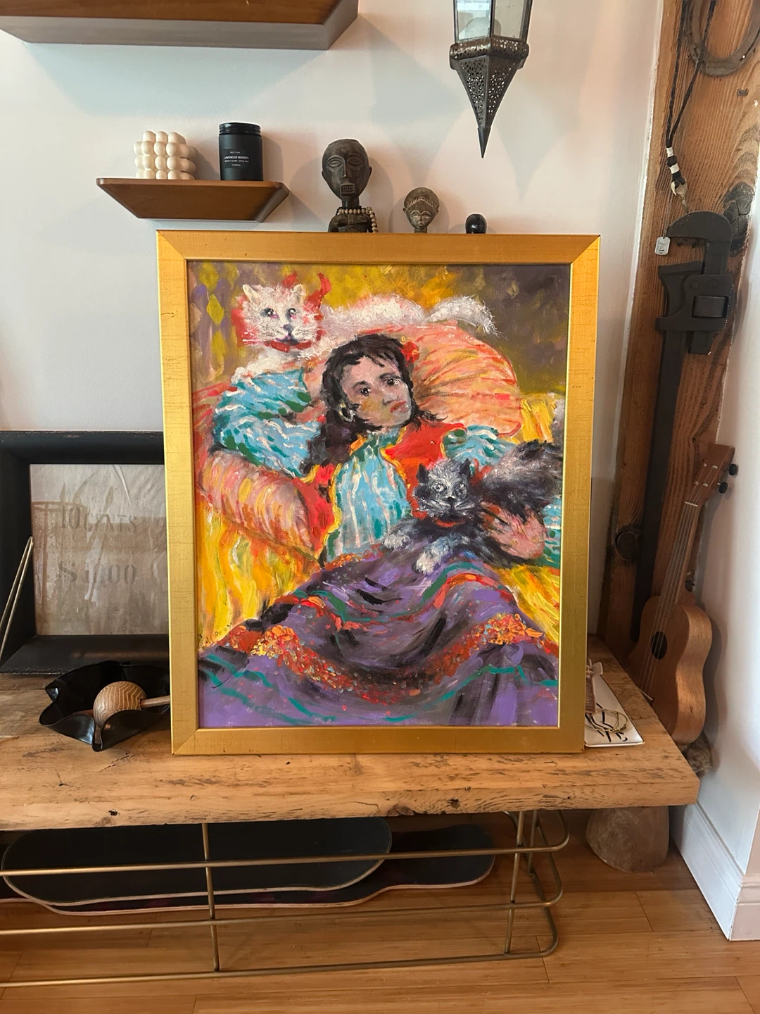 2003 ORIGINAL KELVIN MCAVOY OIL PAINTING WOMAN W CATS - photo 3