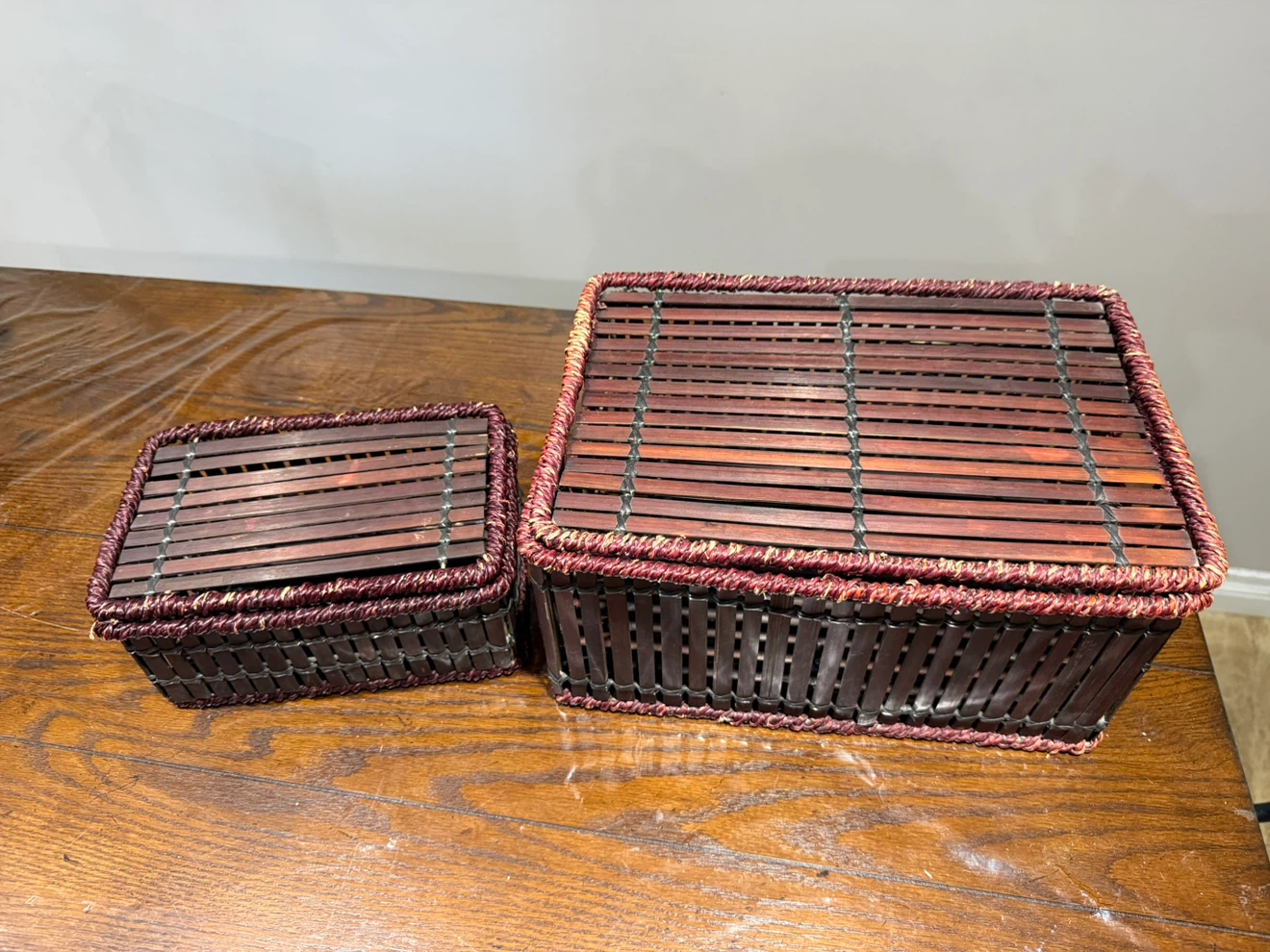 Set of 2  Baskets with Lids