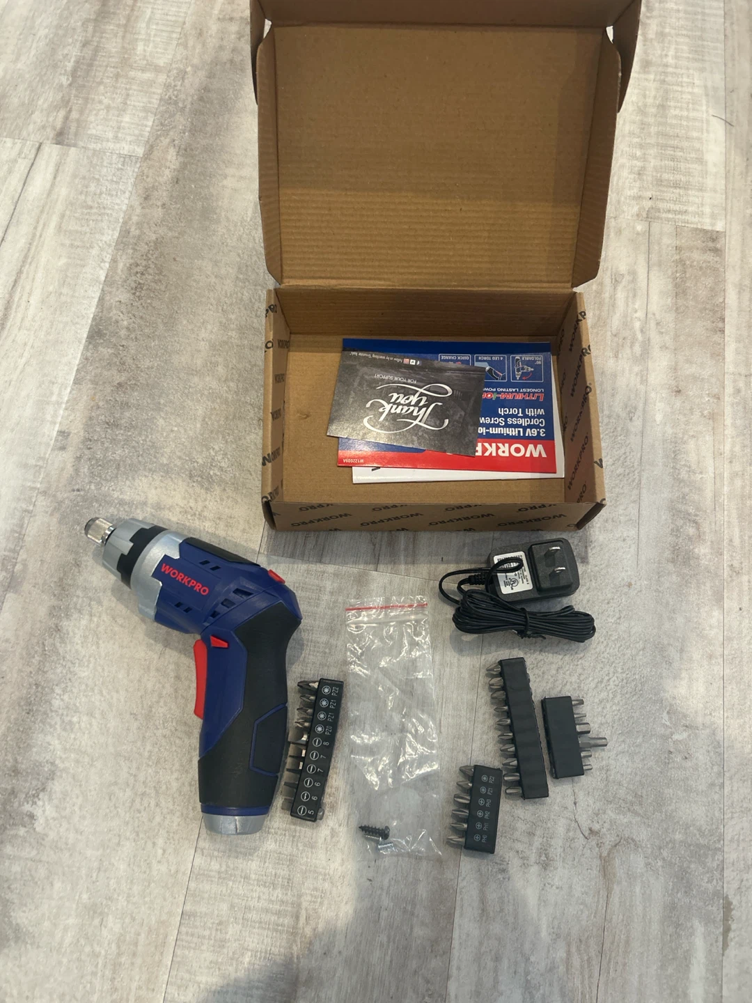 WORKPRO Cordless Electric Screwdriver with Bit Set - photo 4