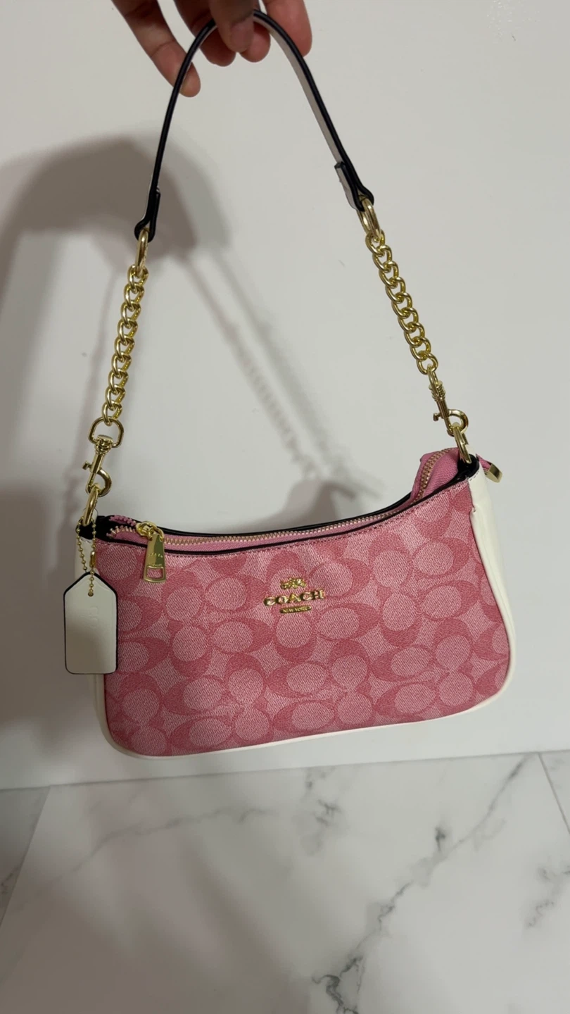 Coach Pink Monogram Shoulder Bag