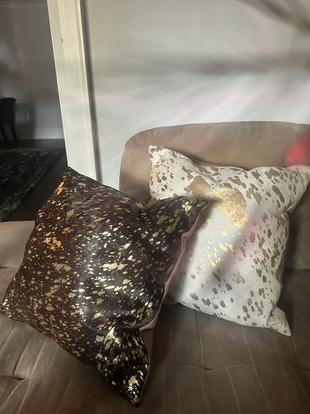 Throw Pillows -Gold Splatter Print