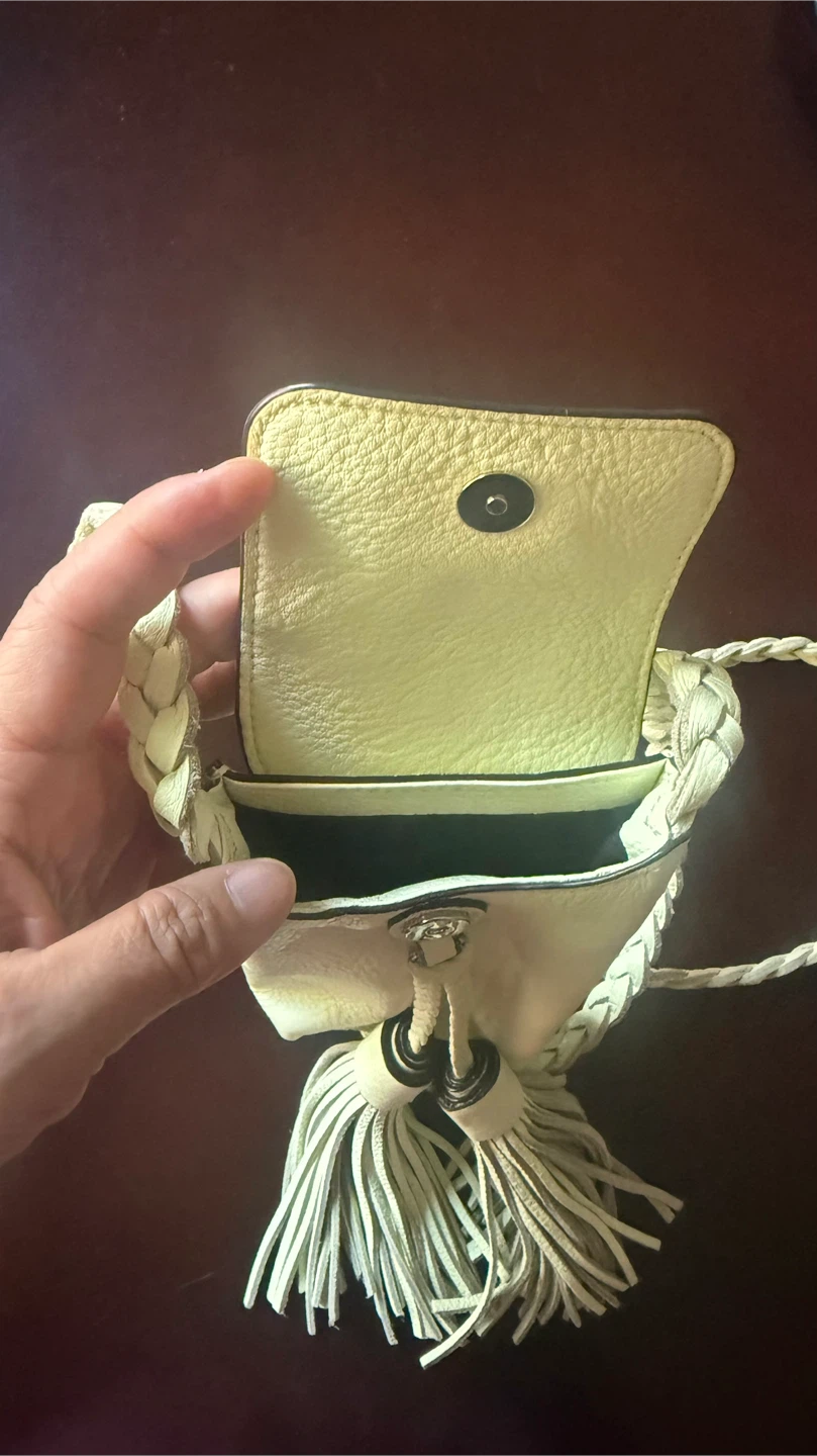 Rebecca Minkoff Light Yellow Leather Tassel Phone Crossbody Bag - photo 2