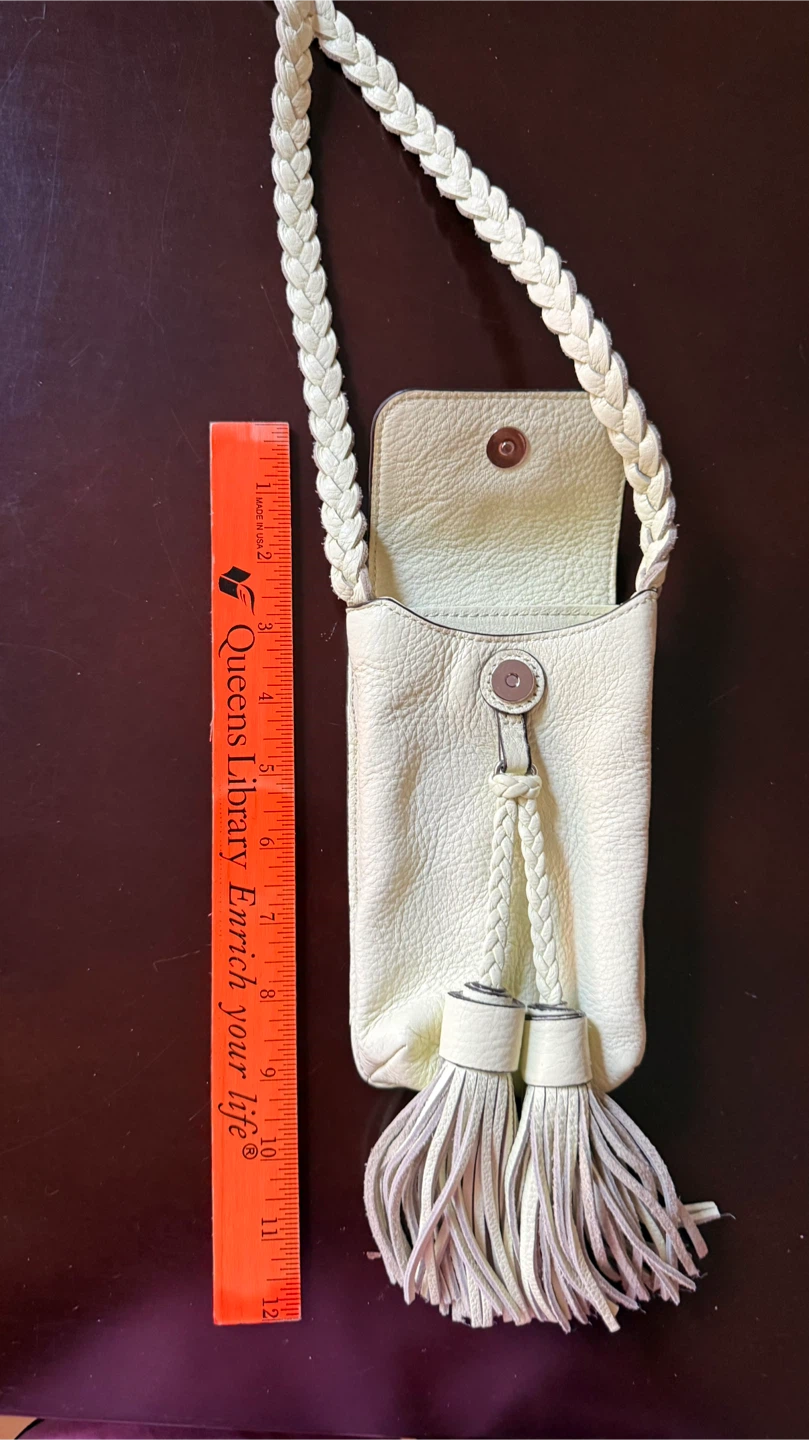 Rebecca Minkoff Light Yellow Leather Tassel Phone Crossbody Bag - photo 4