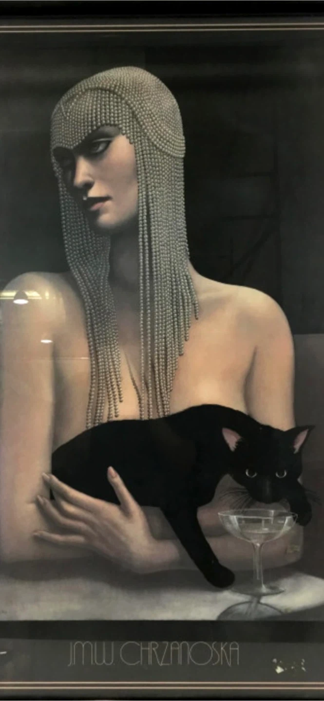 Deco-style print  "Solitaire" artist Jane Whiting Chrzanoska - photo 2