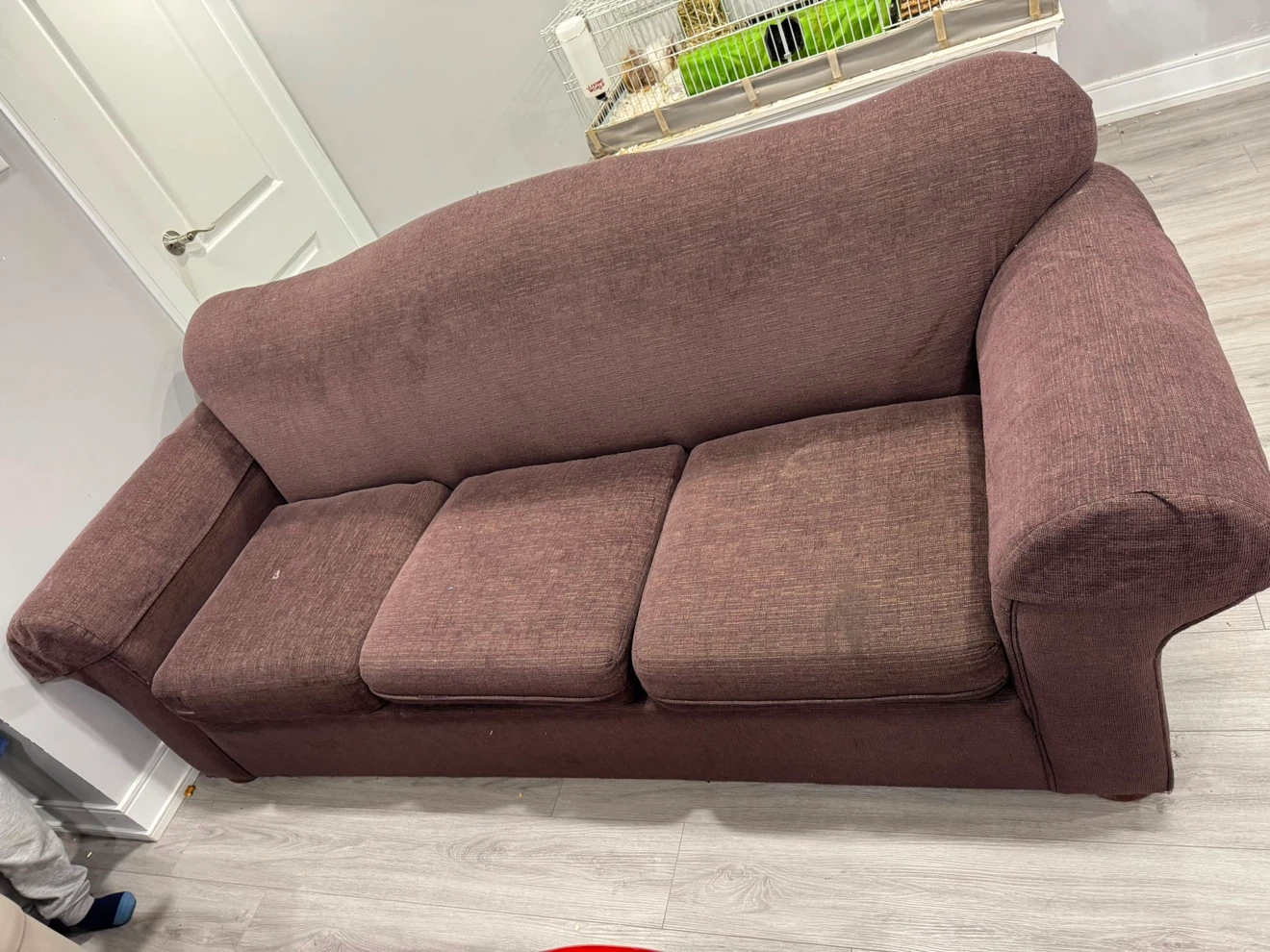 Brown 2-Seater Sofa with Accent Pillows