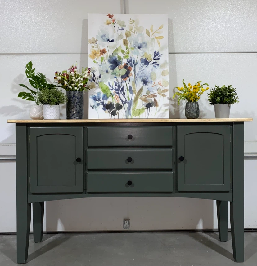 Hardwood Sideboard/ Entrance Table Natural & Everett Green - photo 2
