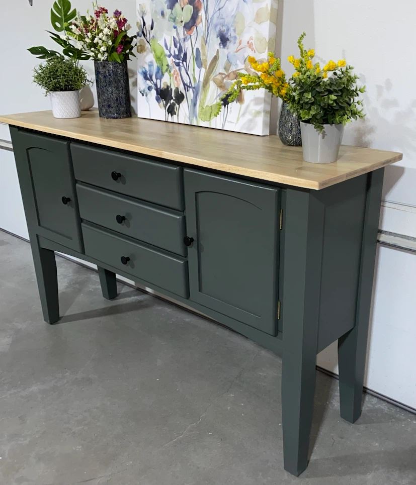 Hardwood Sideboard/ Entrance Table Natural & Everett Green - photo 3
