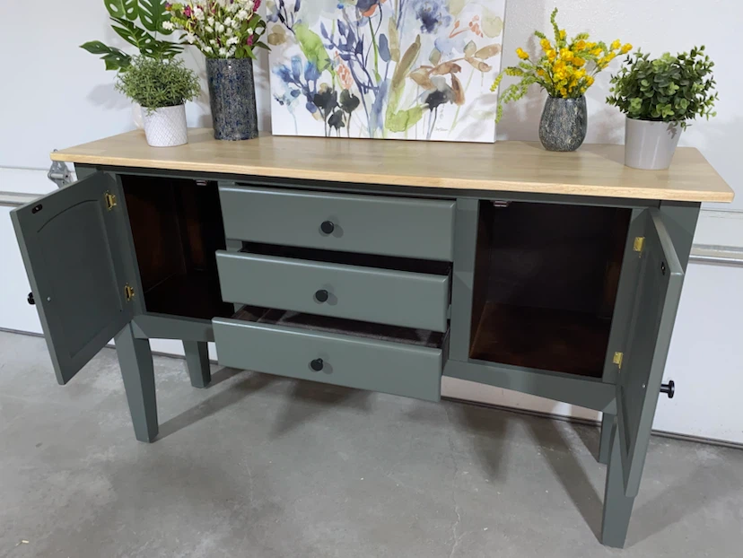 Hardwood Sideboard/ Entrance Table Natural & Everett Green - photo 4