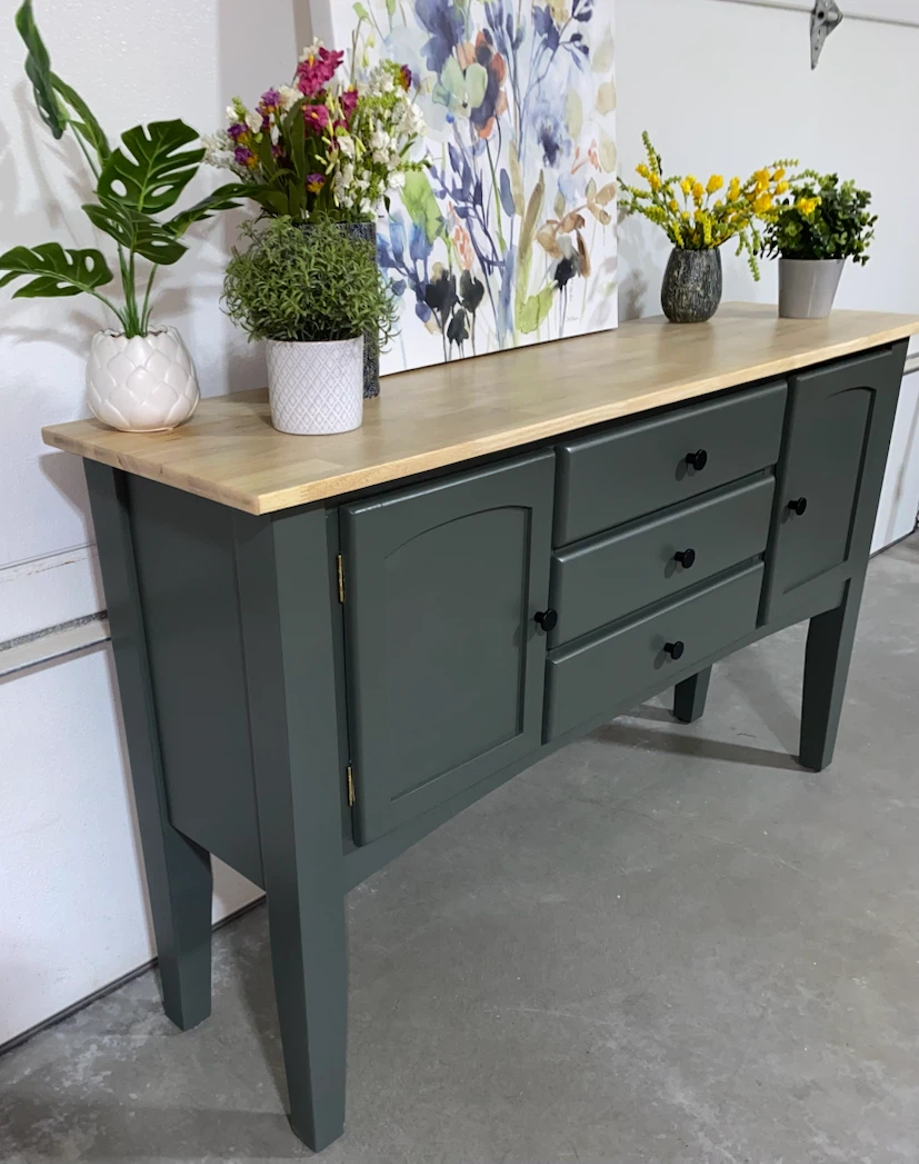 Hardwood Sideboard/ Entrance Table Natural & Everett Green - photo 5