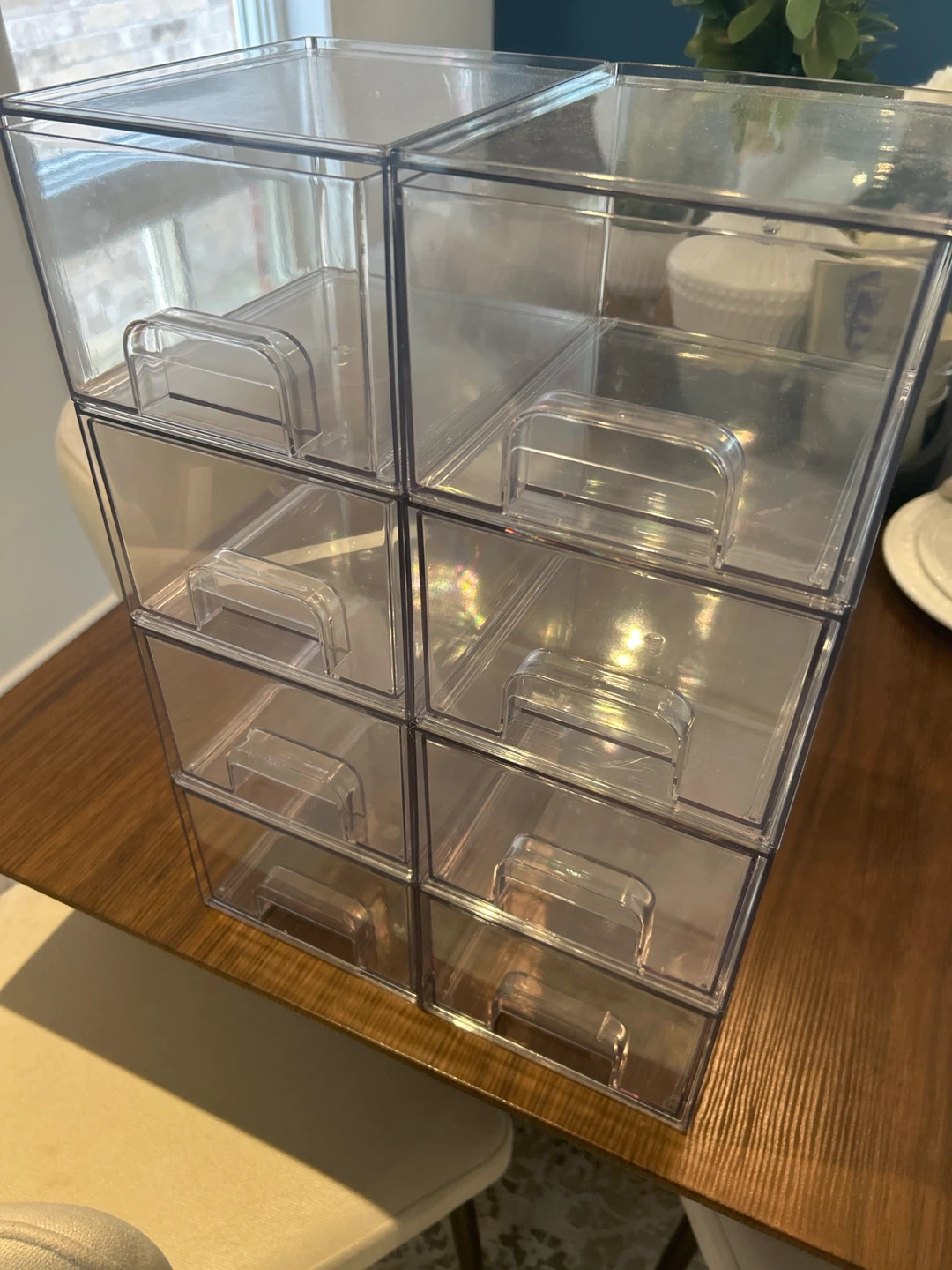 Clear Stackable Drawer Organizers - Set of 4