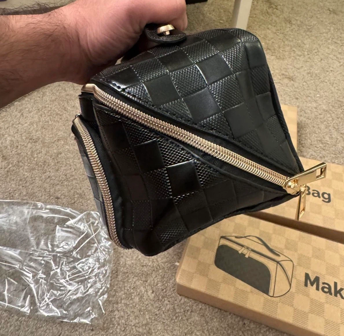 Black Quilted Makeup Bag - photo 3