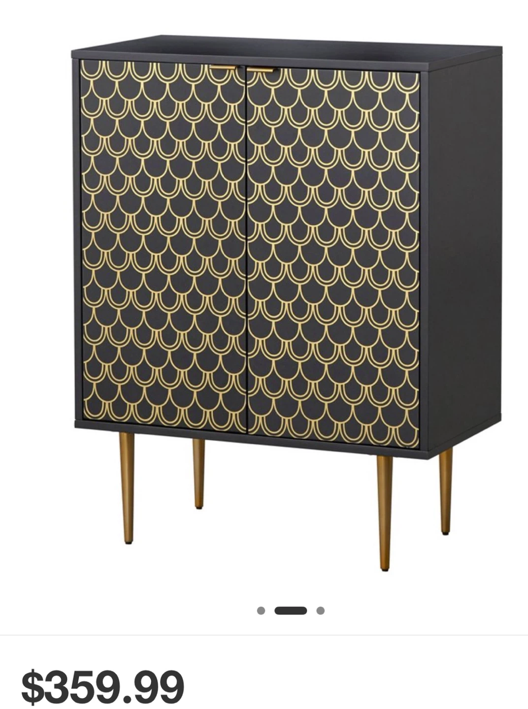 Black Cabinet with Gold Scallop Design - photo 2