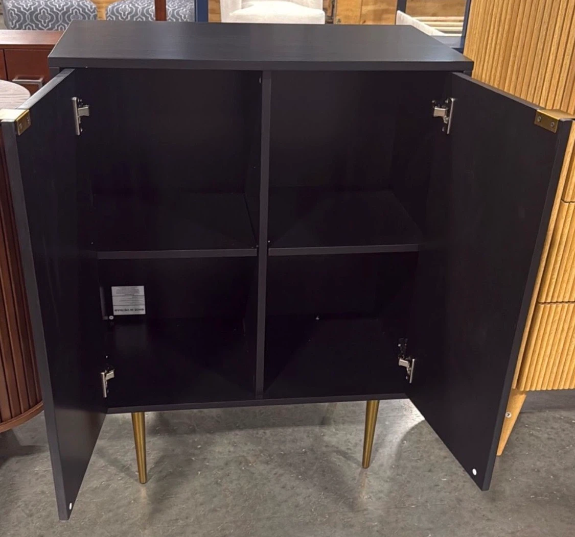 Black Cabinet with Gold Scallop Design - photo 4