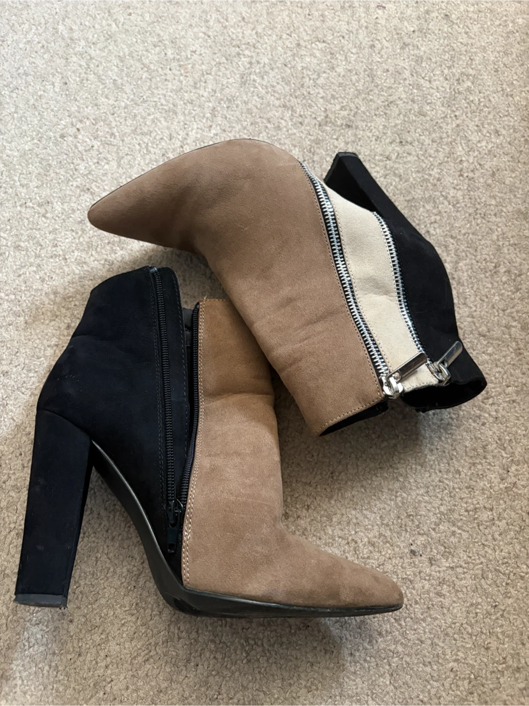 Colour Block Heeled Ankle Boots - photo 2