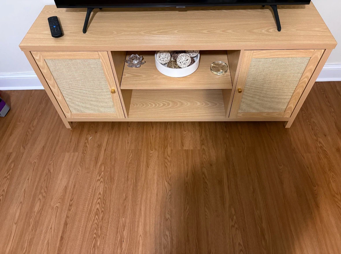 Light Wood TV Stand with Rattan Doors for Sale!! - photo 2