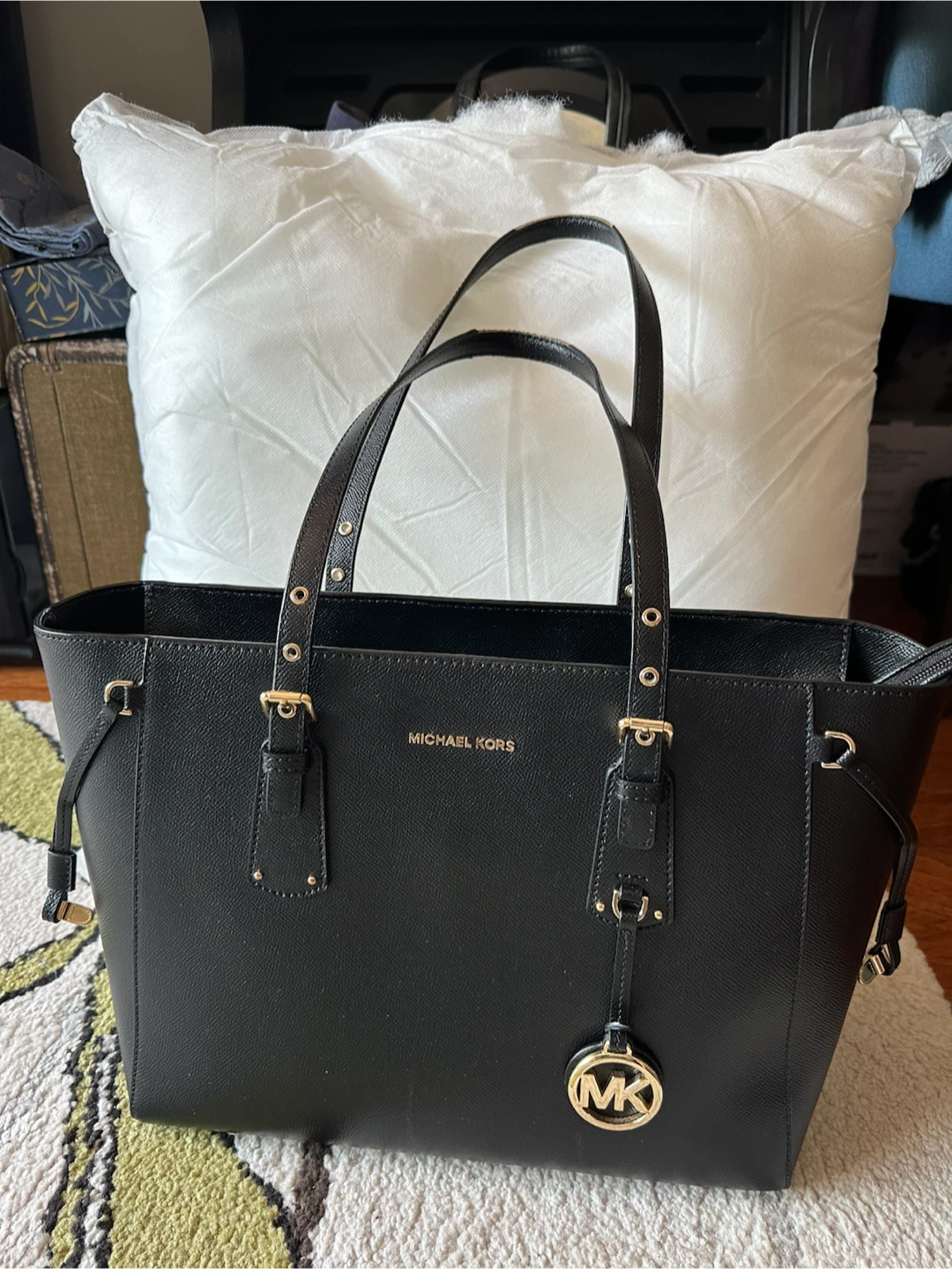 Michael Kors Black Leather Tote Bag