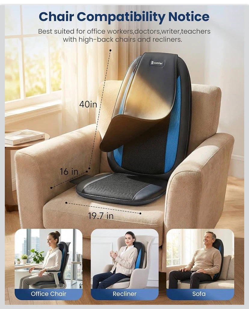 Comfier Shiatsu Massage Seat Cushion with Heat - photo 3