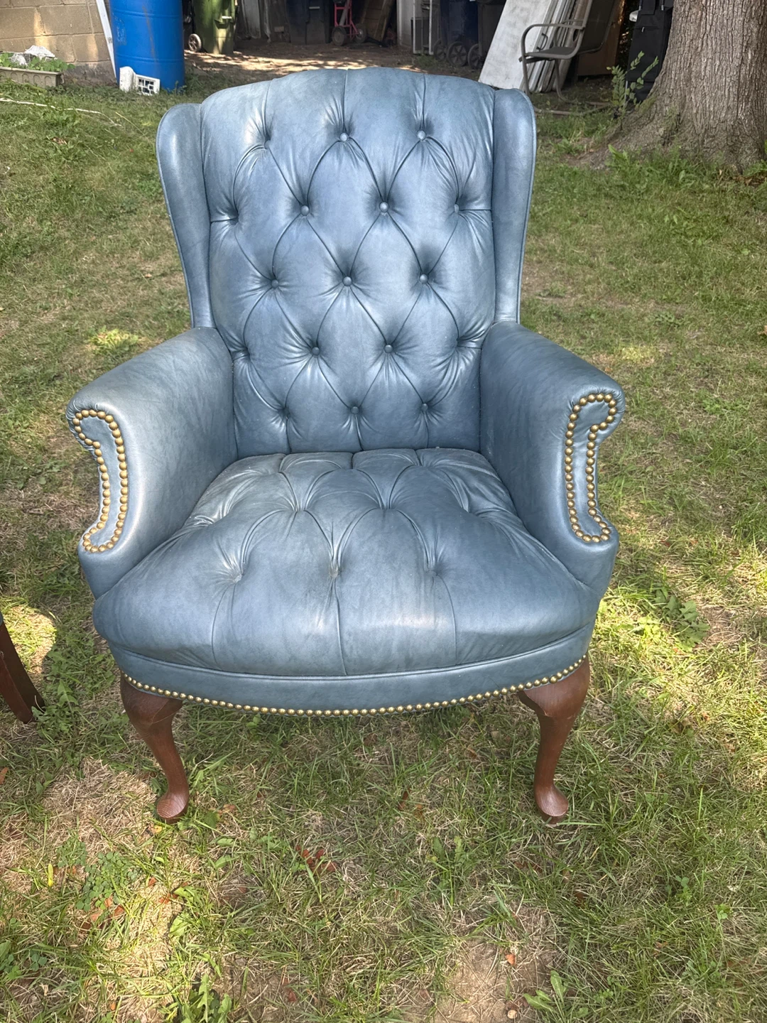 Blue Tufted Accent Chair