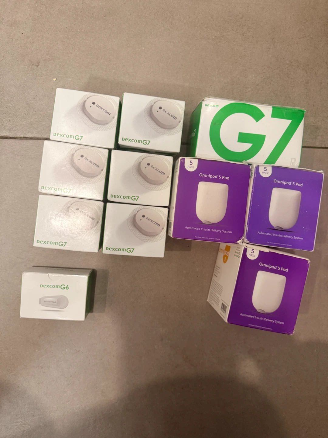 Dexcom G7, G6 and Omnipod 5 Pods
