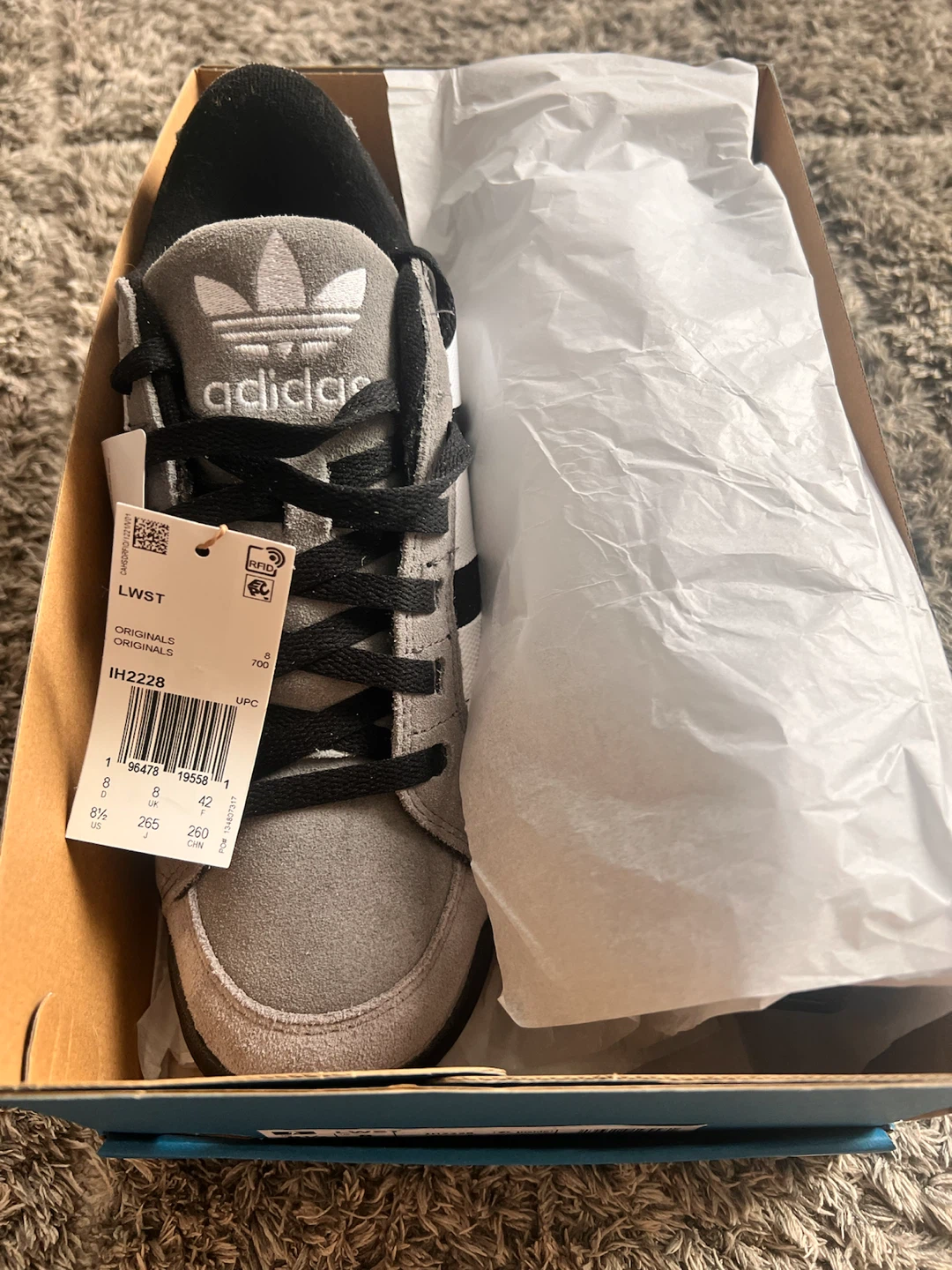 Adidas LWST Sneakers Grey Black White Size 8.5