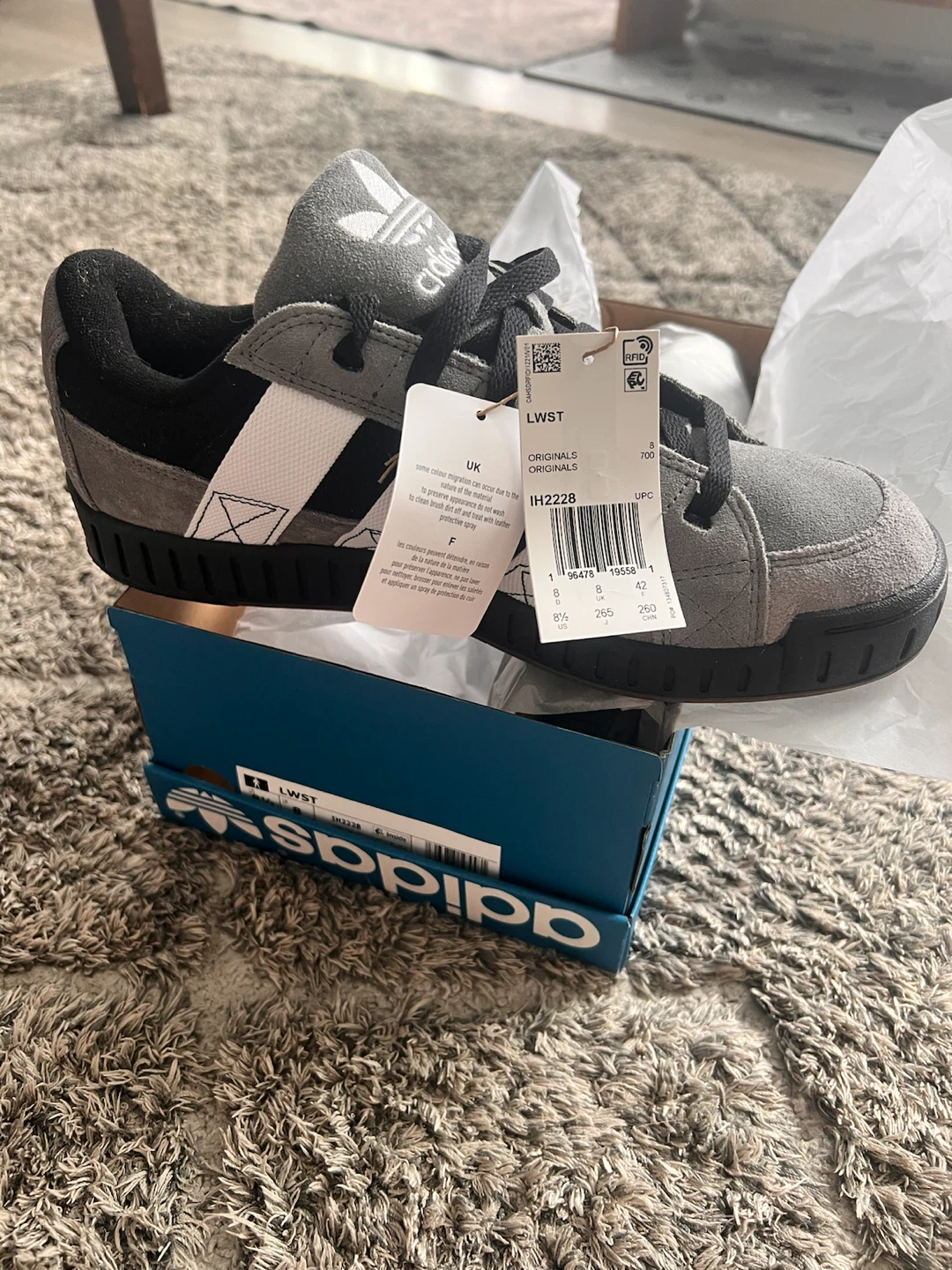 Adidas LWST Sneakers Grey Black White Size 8.5 - photo 3