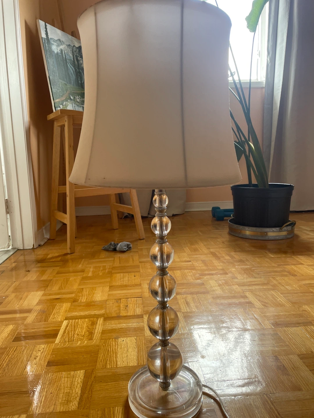 Table Lamp with Glass Beads