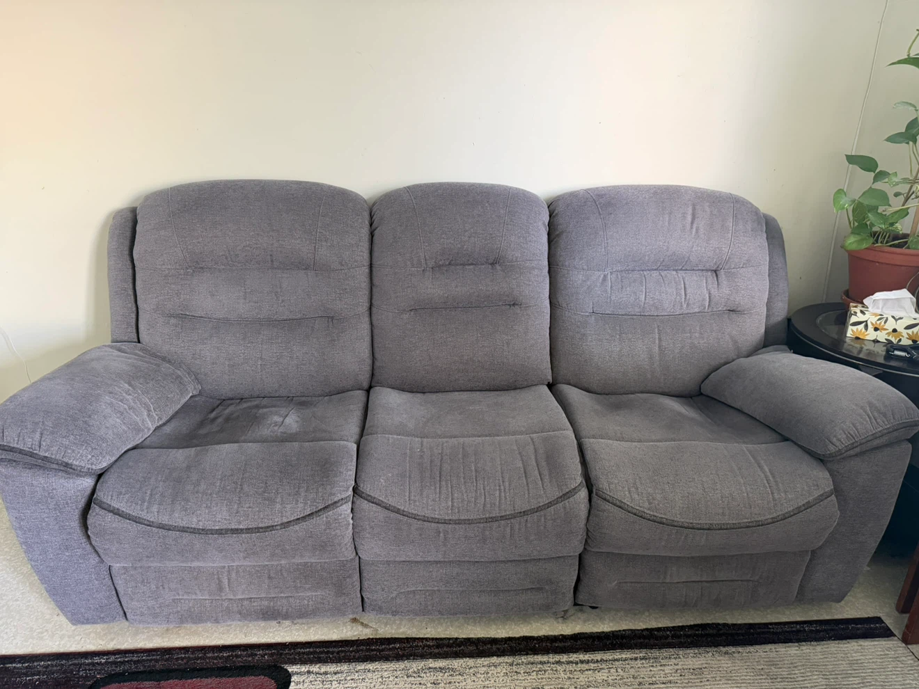 Grey Reclining Sofa