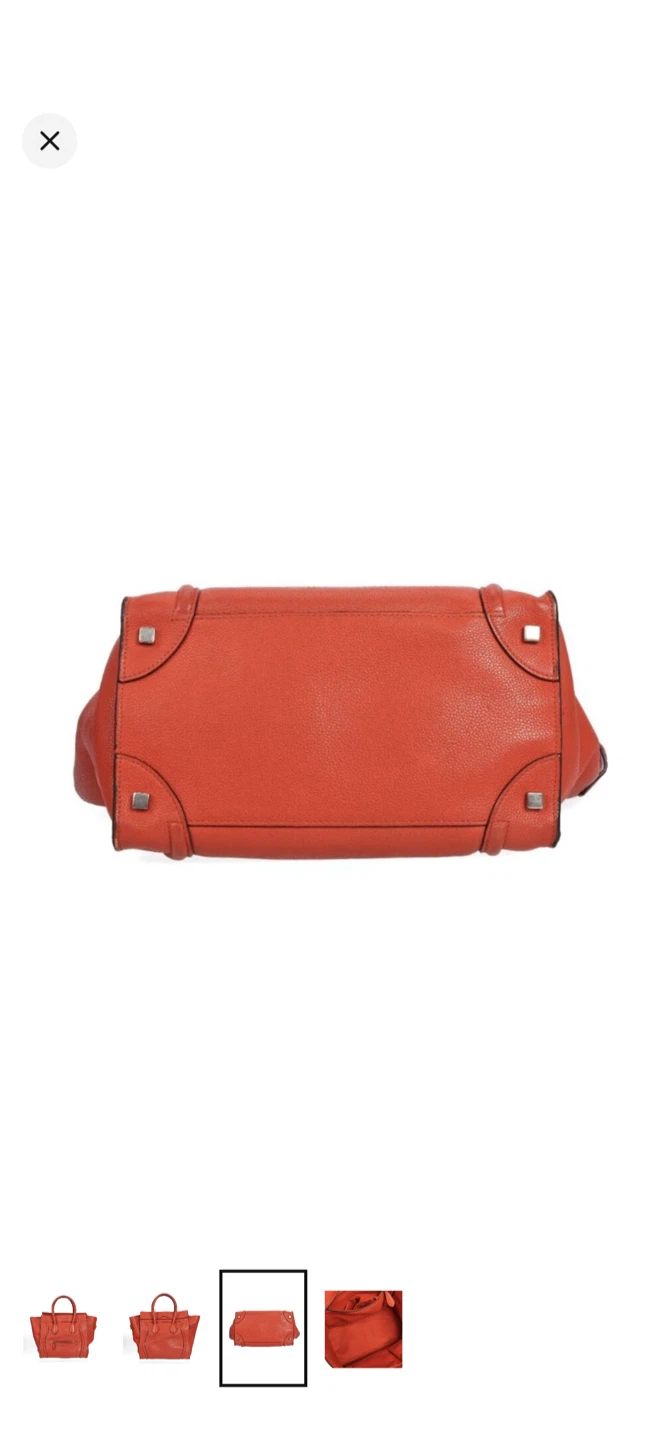 Celine Orange Leather Luggage Mini Tote Bag - photo 2