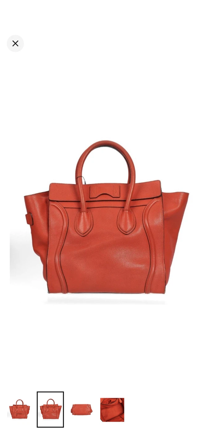 Celine Orange Leather Luggage Mini Tote Bag - photo 3