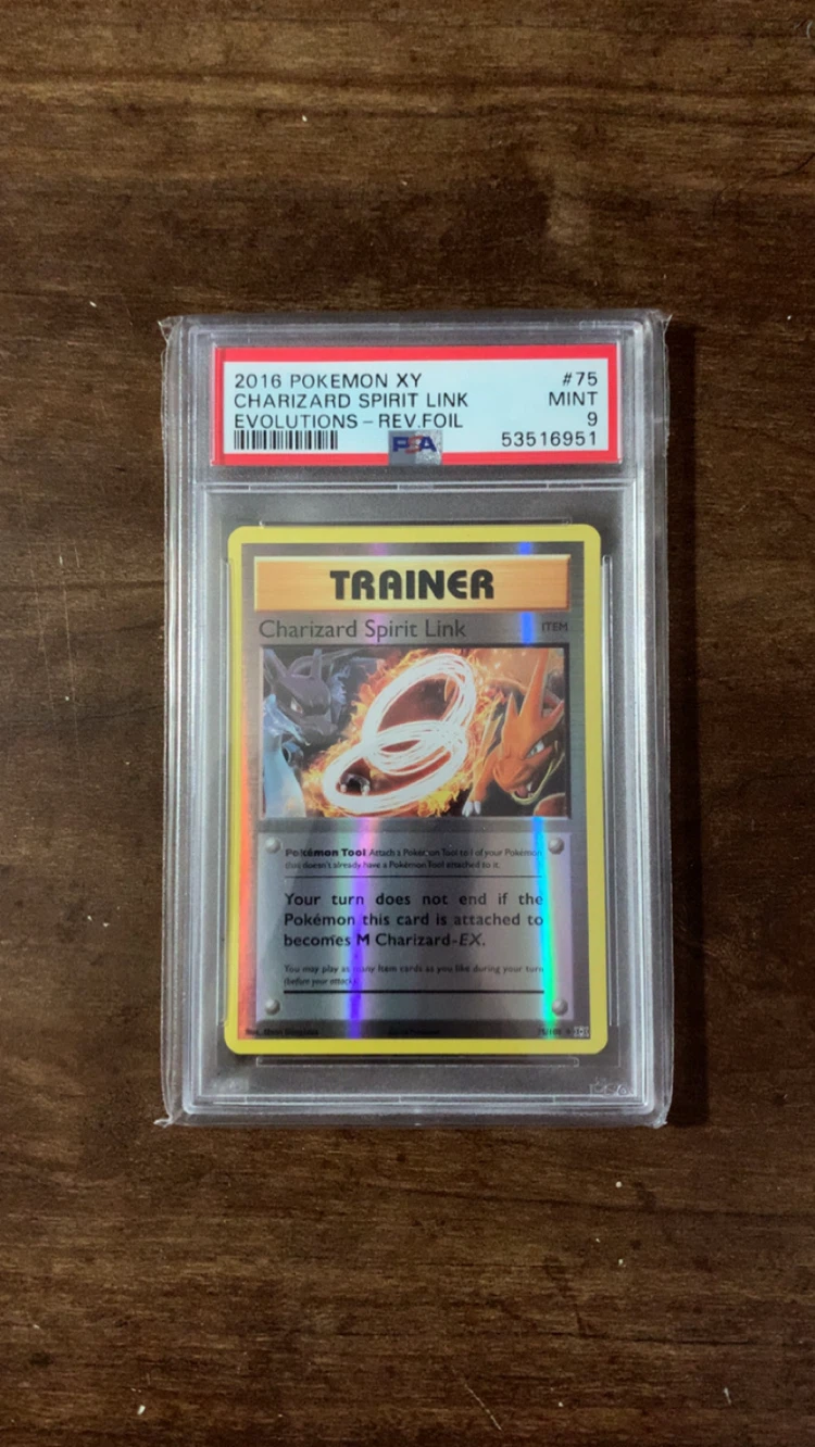2016 Pokemon XY Charizard Spirit Link Rev Foil PSA 9 Mint