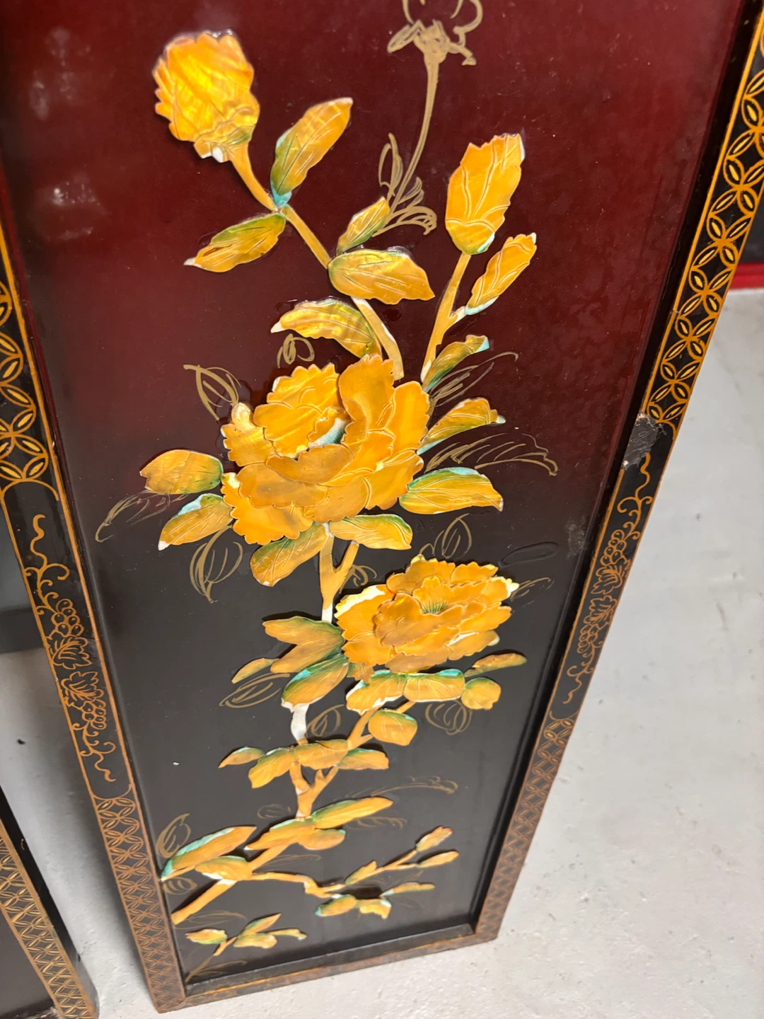 Set of 3 Vintage Asian-Style Decorative Wall Panels - photo 5