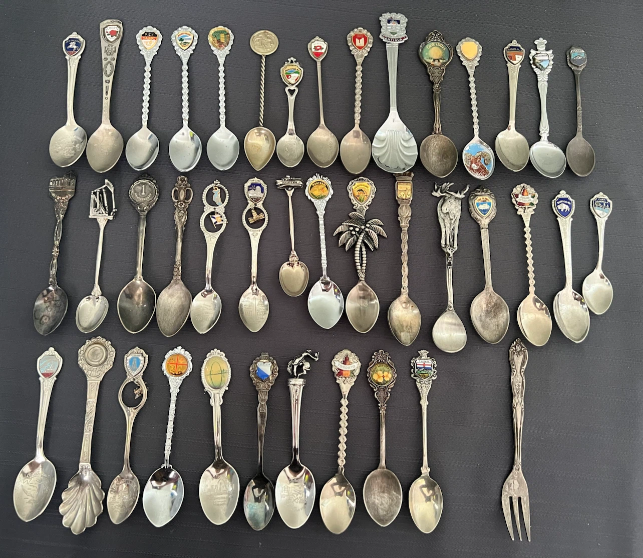 Souvenir Tea Spoons Collection, vintage/antique