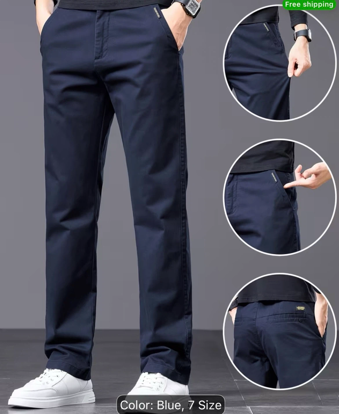 Men's Navy Blue Casual Pants Size 7