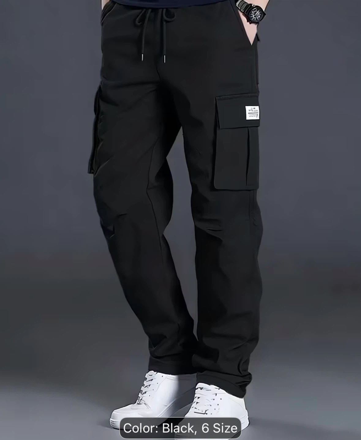 Work Black Cargo Pants - Size 6 - photo 3