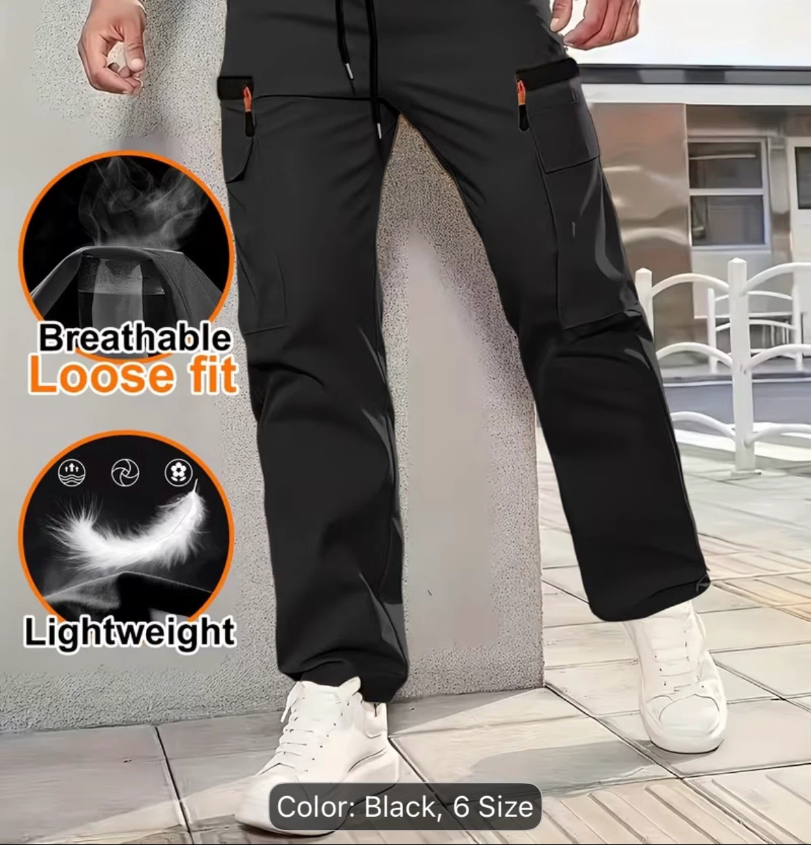 Work Black Cargo Pants - Size 6 - photo 4